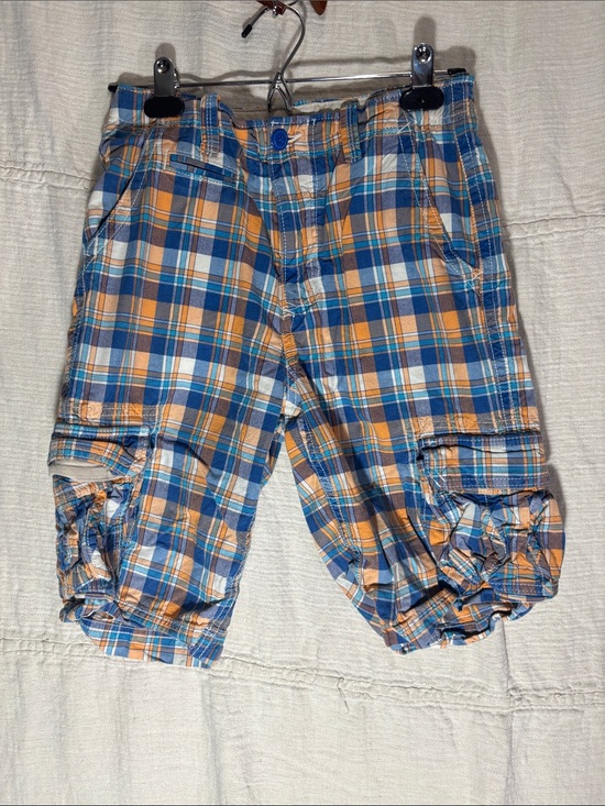 GAP Other - GAP Blue & Orange Plaid Cargo Shorts 100% Cotton